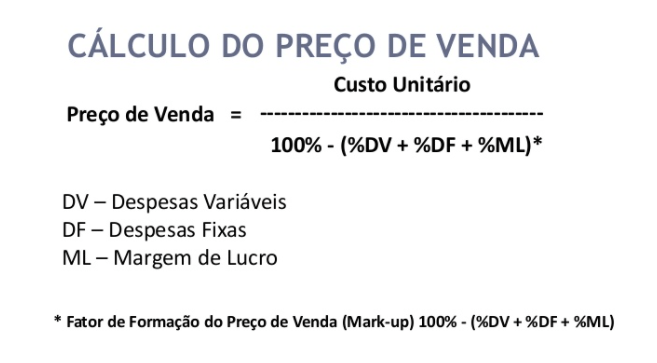 calcular preço de venda de produto.