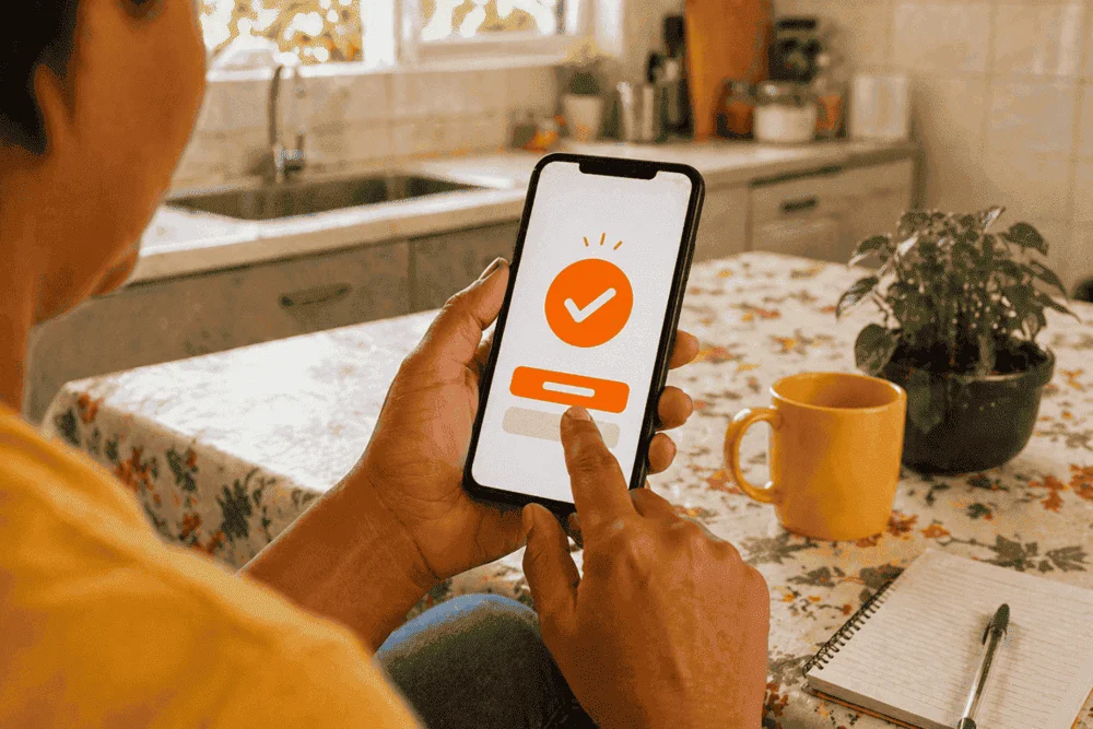 Pessoa solicitando empréstimo pessoal online seguro e rápido pelo celular
