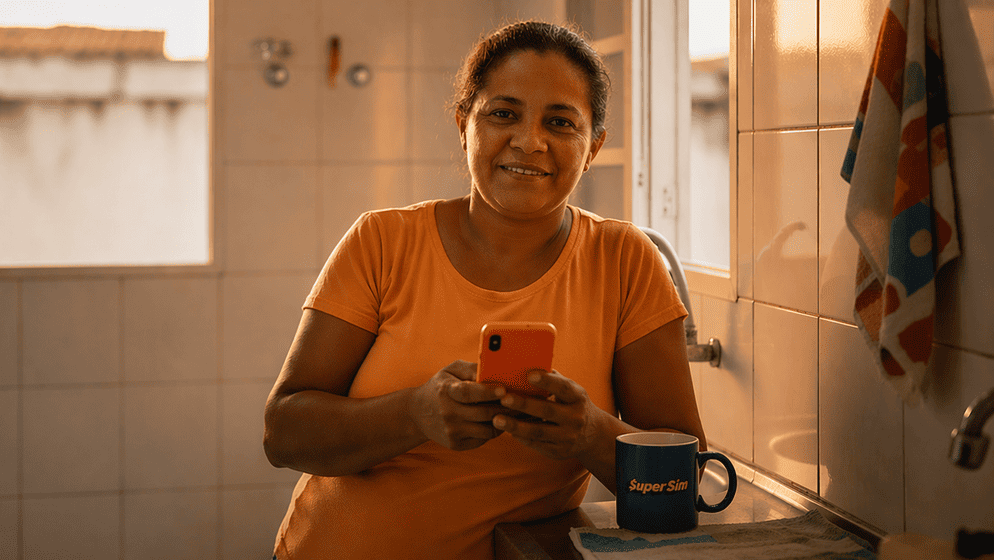 dona de casa caneca supersim logo