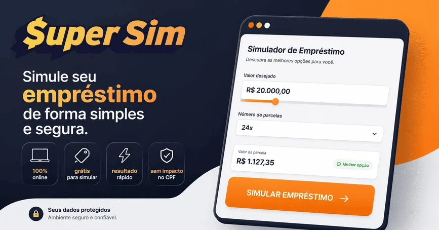 Simulador de empréstimo da SuperSim — botão para iniciar a simulação online grátis