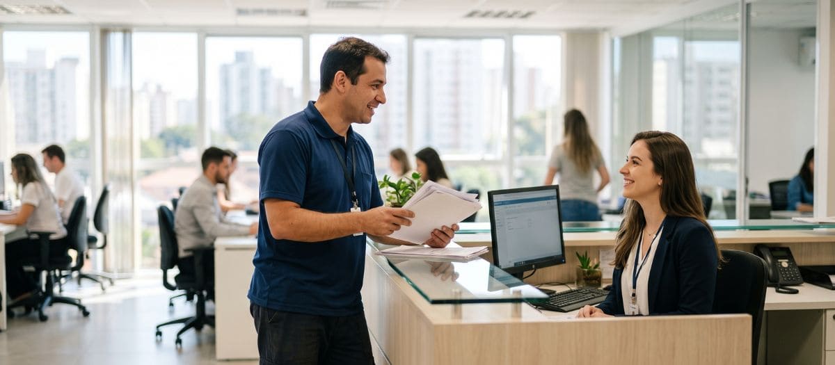 Trabalhador consulta as condições de crédito disponíveis para o seu vínculo