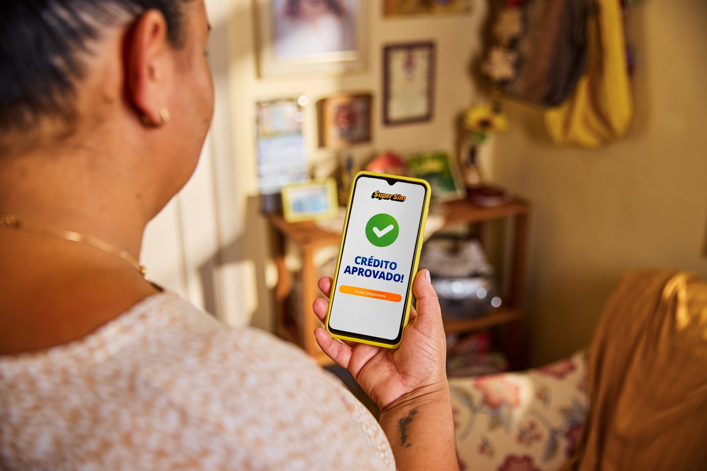 Tela de crédito aprovado no celular