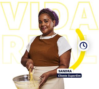 Sandra, cliente SuperSim — crédito pra vida real